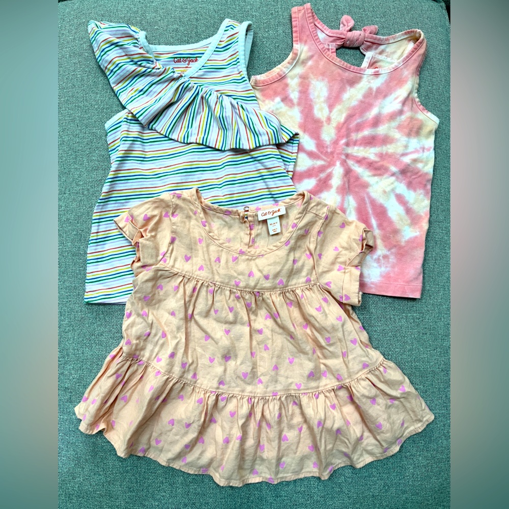 Girls Cat & Jack Summer top bundle. Size 4/5